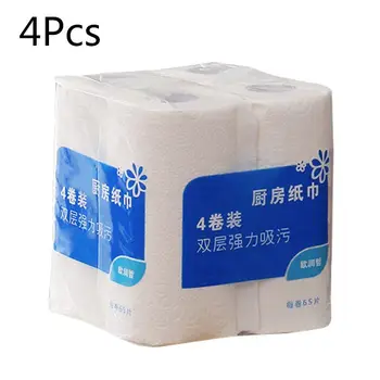 

1Bag 4 Rolls Disposable Kitchen Oil-absorbing Paper 2-Ply Dish Table Cleaning Paper For Baby Kids