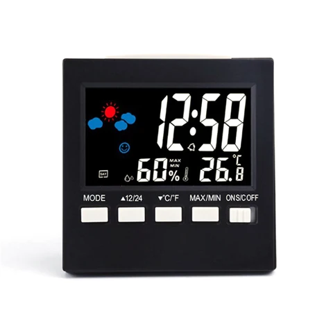 Digital Alarm Clock Digital Clock Calendar Voice Control LCD Screen with Backlight Display for Home Bedroom or Office