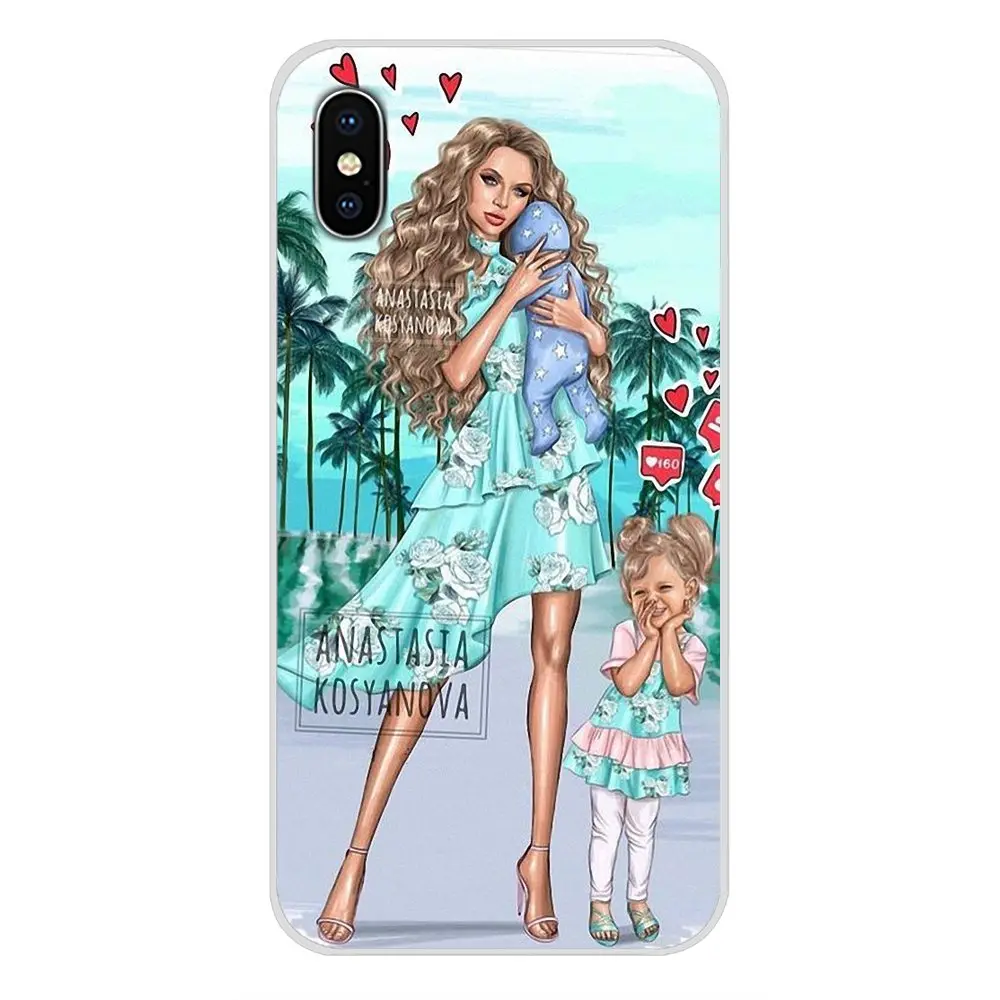 Мобильный телефон чехлы каштановые волосы для малыша и мамы Королевы девочек LG G3