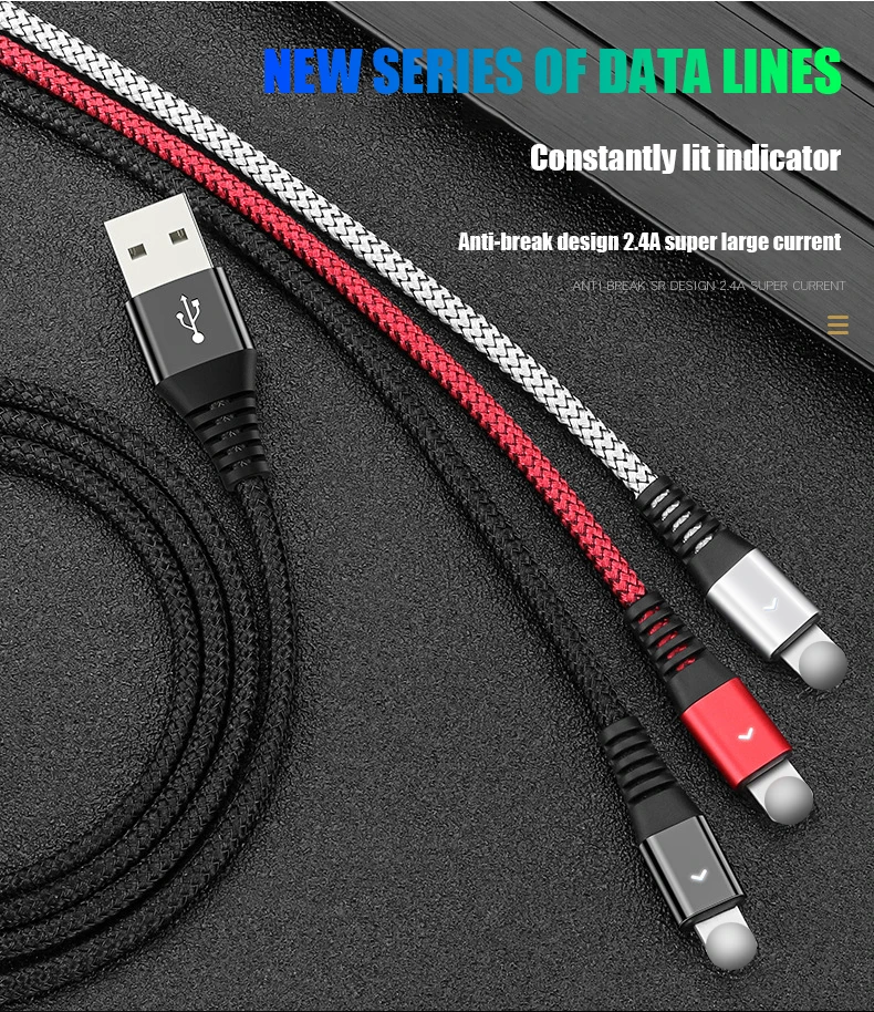 Кабель Micro usb type-C для Apple iPhone светодиодный usb-кабель для передачи данных type c кабель из алюминиевого сплава usb-кабель для зарядки мобильных телефонов