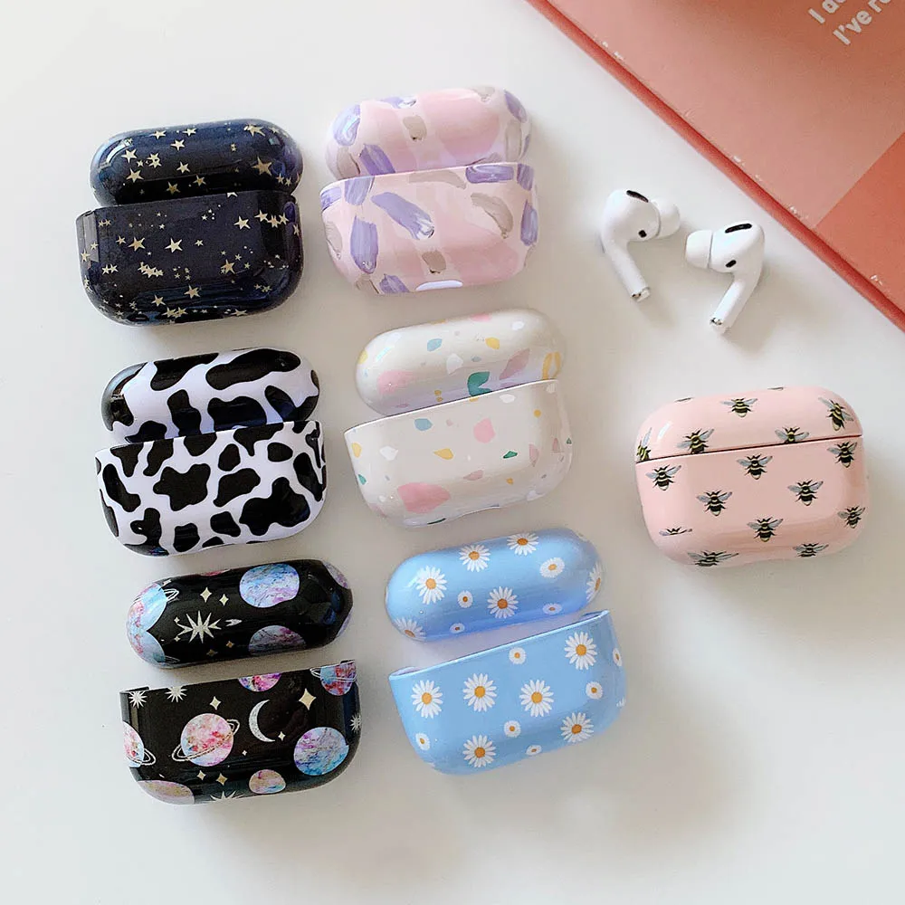 イヤホンケース AirPods 2 1 プロ 2 ハード PC ドットフラワー