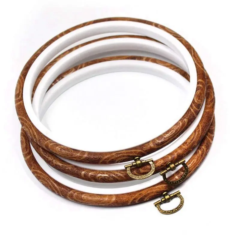 3 Pieces 5.3 inch Round Embroidery Hoops Bulk Imitated Wood Circle Cross Stitch Hoop Ring | Дом и сад