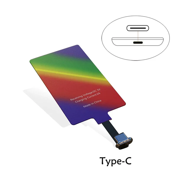 Receptor de carga inalámbrica Qi de 10W para iPhone, Micro USB tipo C,  adaptador de cargador inalámbrico rápido Universal para Samsung, Huawei y  Xiaomi - AliExpress