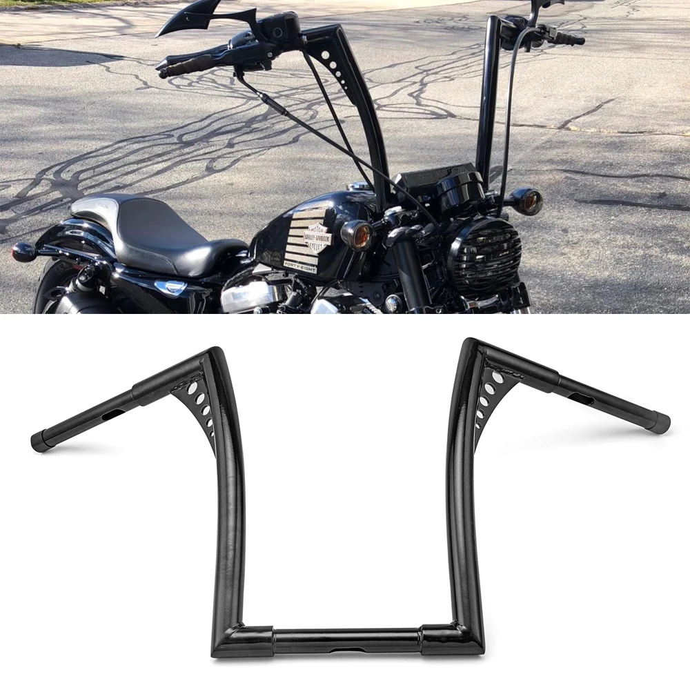 Wsen черный глянец 1" Ape вешалки руль 1-1/4" для Harley Dyna Softail Sportster XL 883 1200& Touring Road Glide/Road King