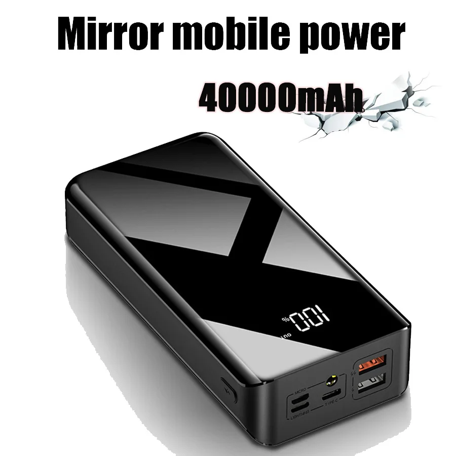 Внешний аккумулятор 40000 мАч, портативная Быстрая зарядка мобильного телефона, универсальный банк электроэнергии для Apple Oneplus, Мобильная мощность