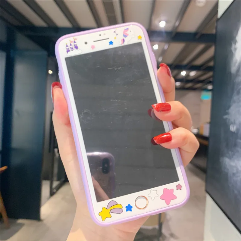 Для iPhone 11 pro Max чехол для телефона с мультяшным медведем+ пленка для экрана из закаленного стекла для iPhone X XS Max XR 7 8 6s Plus прозрачный чехол