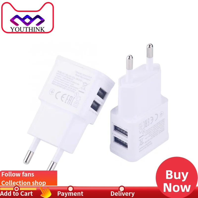 2 Port USB Charger EU Plug 2A Wall Adapter Travel for iphone Samsung Xiaomi Huawei All Phones Tablet Universal | Мобильные телефоны