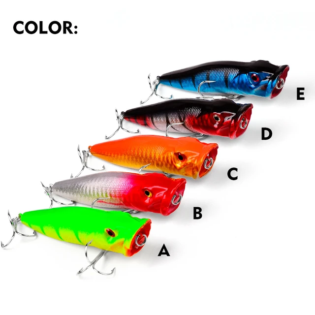 PROBEROS Popper Fishing Lures 4# Hook 8.5cm 19.5g Floating