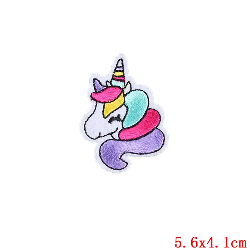 Prajna Hippie Unicorn Patches Embroidered Patches For Clothing DIY Magic Rainbow Stripes Iron On Patches For Kids Cloth Applique 