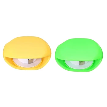 

2Pcs Automatic Roll Earphone Headset Headphone Cable Cord Winder Headphones Storage, Yellow & Green