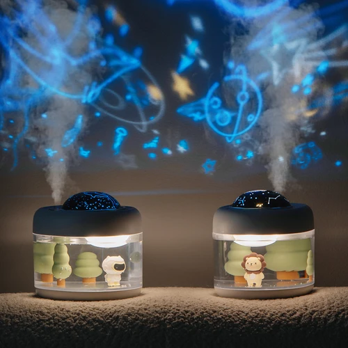 프로젝션 램프 무선 가습기 USB Portbale 2000mAh 배터리 충전식 프로젝터 Umidificador Aroma Humidificador 4