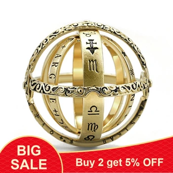 

Creative Astronomical Ball Ring Complex Rotating Clamshell Astronomical Ring Universe Student Constellation Ring Jewelry