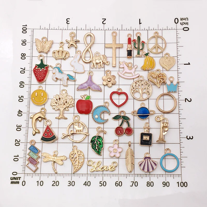 Mixed Cartoon Animal Tree Enamel Charms Beads Jewelry Making Diy Pendant Neacklace Bracelet Accessaries 10-50Pcs