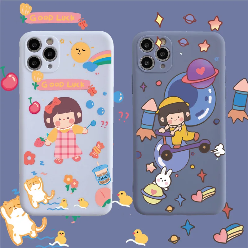 

Retro cherry scooter wheel girls Phone Case For iPhone 12 11 Pro Max XR XS max X 6 s 7 8 Plus 12 mini 7Plus case Cute soft Cover