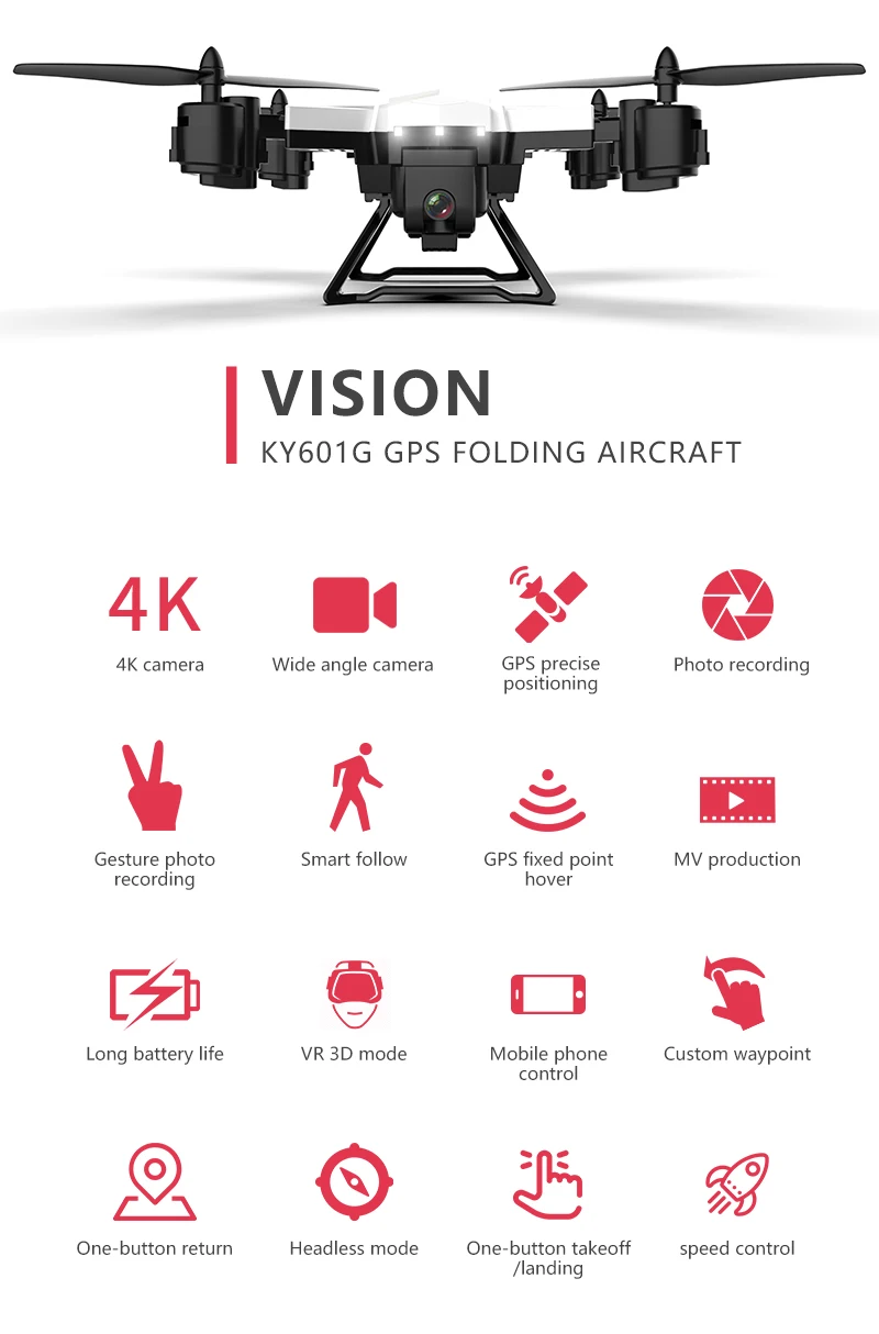 2019 Дрон с GPS 4K RC вертолет камерой 5G wifi FPV селфи Профессиональный Квадрокоптер 2000