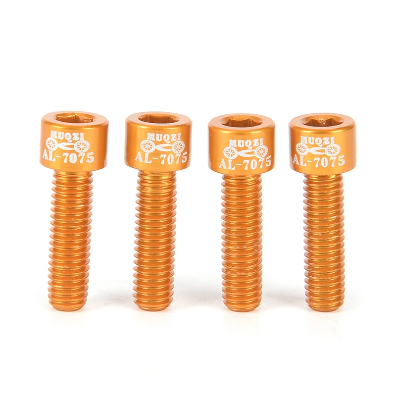 gold 4 шт./пакет руль для велосипеда винт M5x17mm Алюминий болт из сплава велосипедная Трансмиссия стержневые винты - Цвет: gold