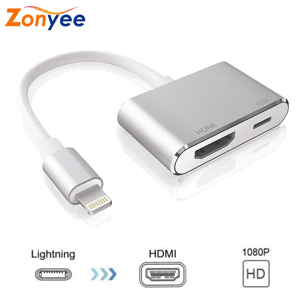 Lightning/HDMI Кабель-адаптер 1080p HD ТВ соединительный кабель совместим с iPhone цифровой адаптер HDMI адаптер для телефона к телевизору