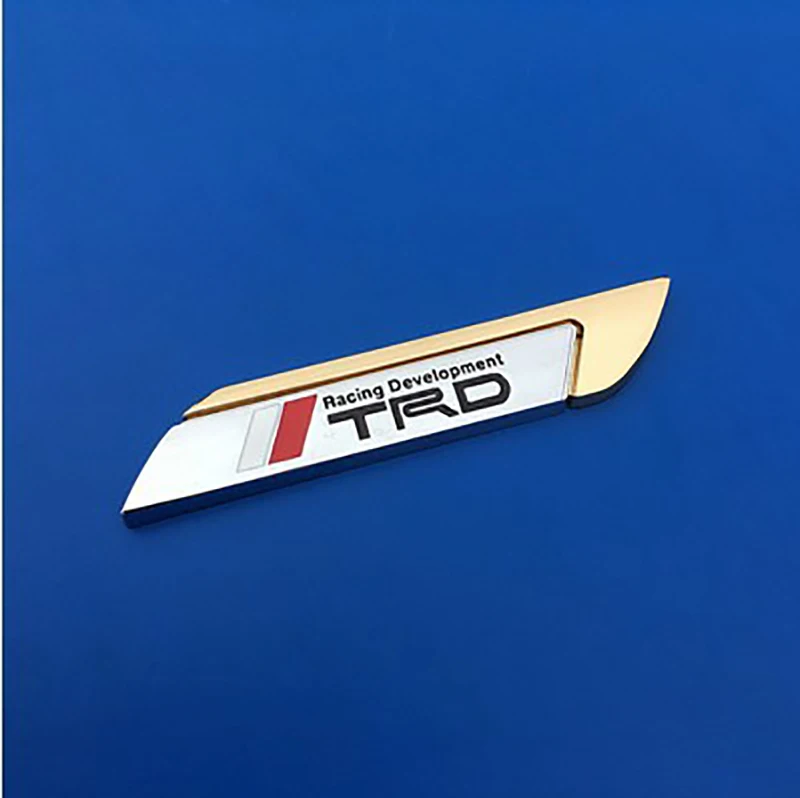 Автомобильный Стайлинг для Toyota eiz Camry Corolla rav Avensis Hilux Универсальный спортивный TRD КРЫЛО боковой Стикер Embelm значок Логотип наклейки - Название цвета: Gold-Right
