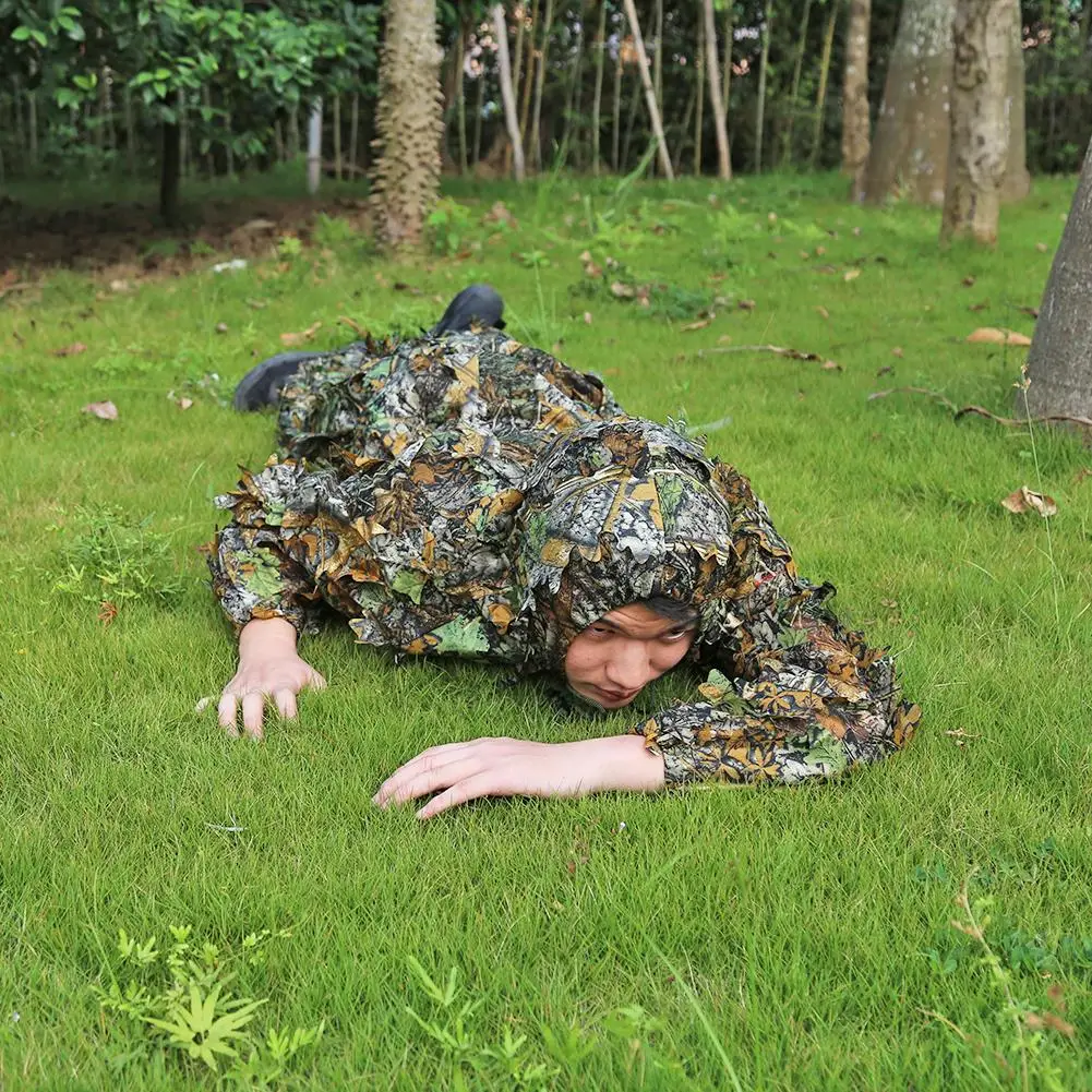 Костюмы Ghillie с 3D листьями одежда для охоты Bionic Yowie sniper birdwatch страйкбол камуфляжная