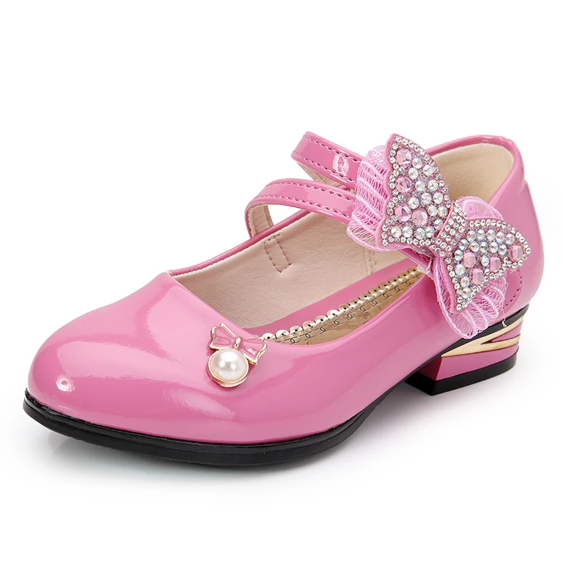 Г. Белые модельные туфли для девочек модельная обувь для принцессы с бантом, кожаная обувь для девочек, студентов, 3 цвета, детская кожаная обувь для детей 26-36