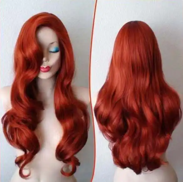 Объемный волнистый парик их натуральных волос парики предварительно сорвал плотность парик косплей цвет красного вина парик