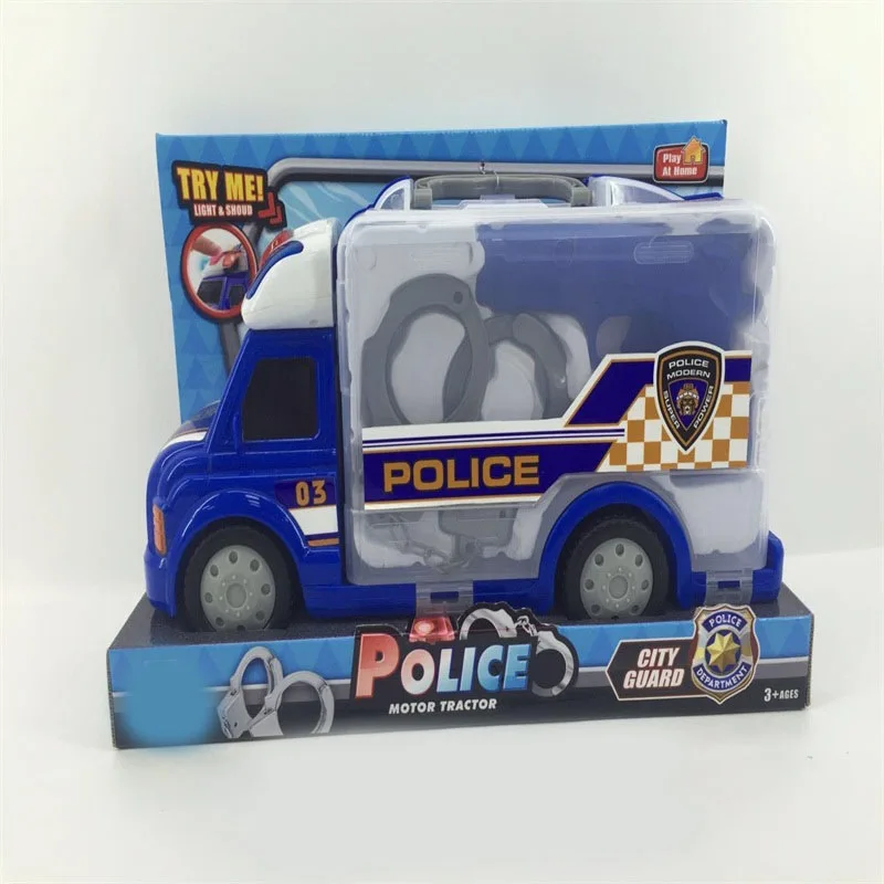 

Children'S Educational ENLIGHTEN Toy Set Police Sound And Light Caravan Set Caravan Tool Toy Sets