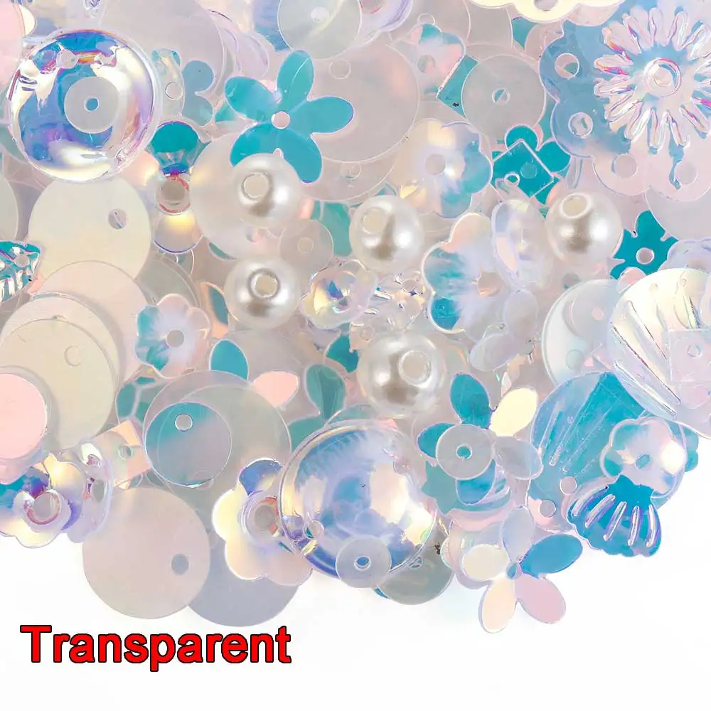 transparent 1 сумка модные блестящие ПВХ шитье блестки свободные блестки круглые бусины из перламутра DIY украшения ювелирные изделия Свадебные украшения для дома - Цвет: transparent