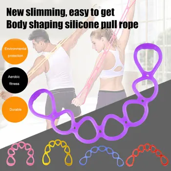 

New Pull Rope Yoga Resistance Bands Pilates Silicone 7 Holes Fitness Body Training Tools Flexbands Exercise Bands XD88