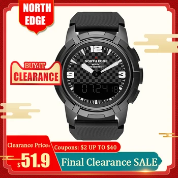 

Men Sports Watches Dual Display Analog Digital LED Electronic Quartz Wristwatches Waterproof 50M Altimeter Barometer Compass