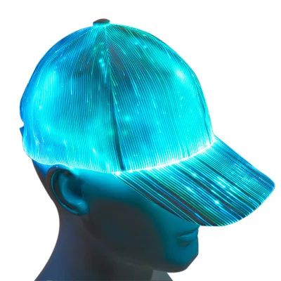 LED RGB Fiber Optic LED Hat Light Built 
