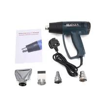 620B 2000 Вт Великобритания вилка цифровой ЖК Электрический горячий воздух Тепловая пушка температурный вентилятор регулируемая термоусадочная краска для зачистки переделки DIY инструмент насадка