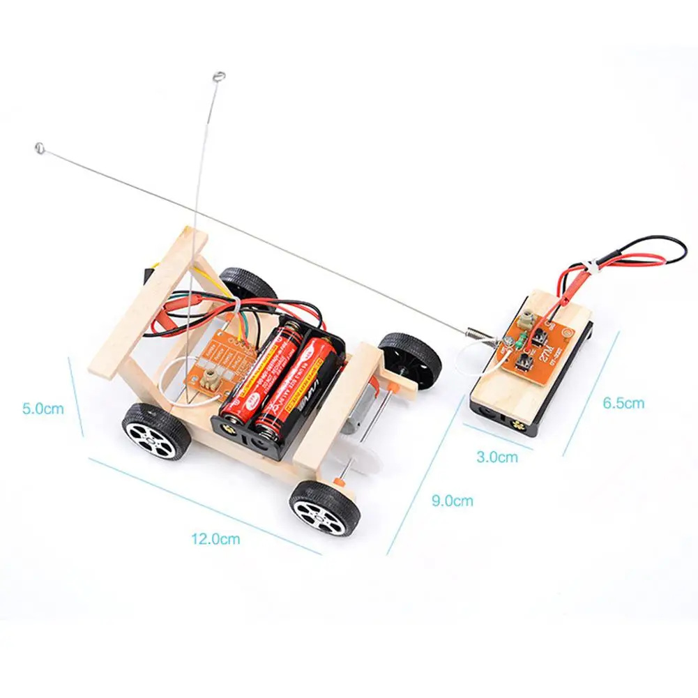 Toy RC Car Set Teaching Aids Vehicle Kids Experiment Model Children Science Wireless Control Physics Wooden Gift DIY Assemble Toy RC Car Set Teaching Aids Vehicle Kids Experiment Model Children Science Wireless Control Physics Wooden Gift DIY Assemble