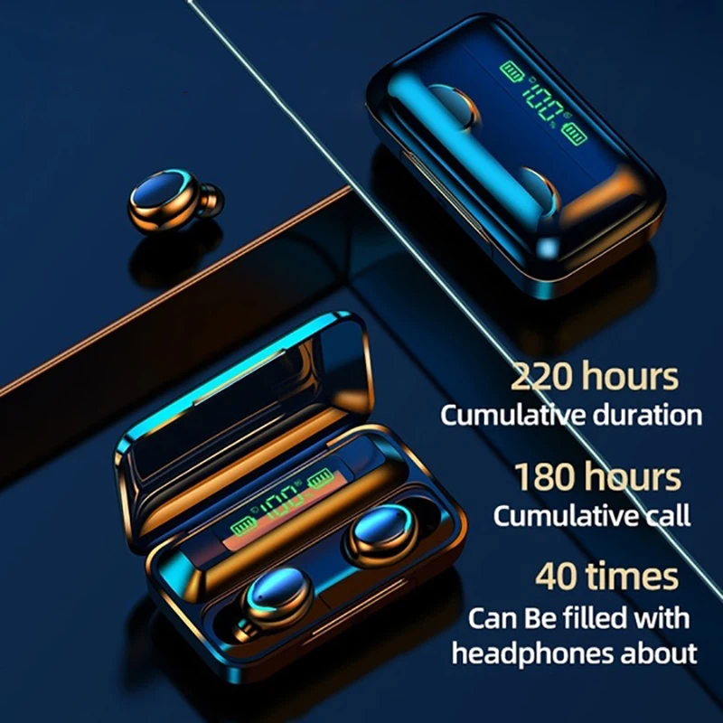 Best Wireless Bluetooth Earphone for iPhone Wireless Headphones TWS Stereo Earbuds Waterproof Noise Cancelling Headset with Mic