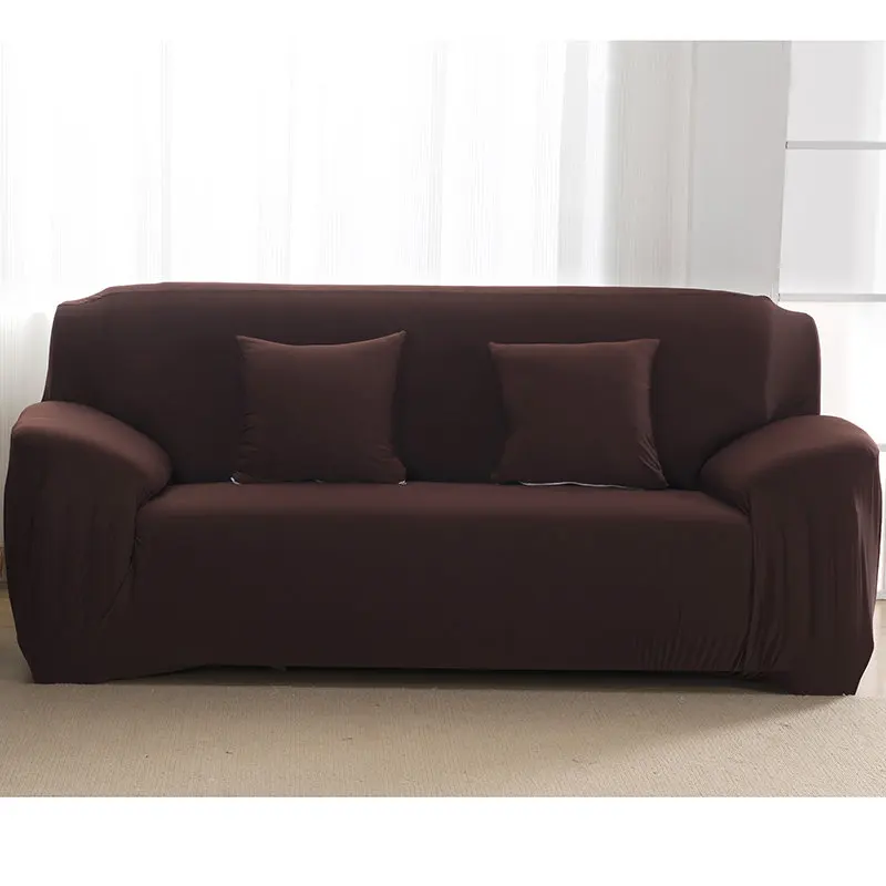Однотонные Чехлы для дивана с узором, эластичные Чехлы для дивана для гостиной, чехлы для дивана, чехлы для дивана, полотенца, кресла, чехлы для дивана - Цвет: coffee