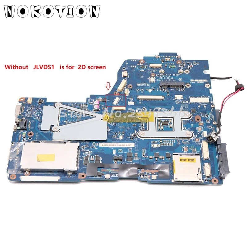 NOKOTION K000104420 K000106370 для Toshiba Satellite A660 A665 Материнская плата ноутбука NWQAA LA-6062P HM55 DDR3 GT310M GPU