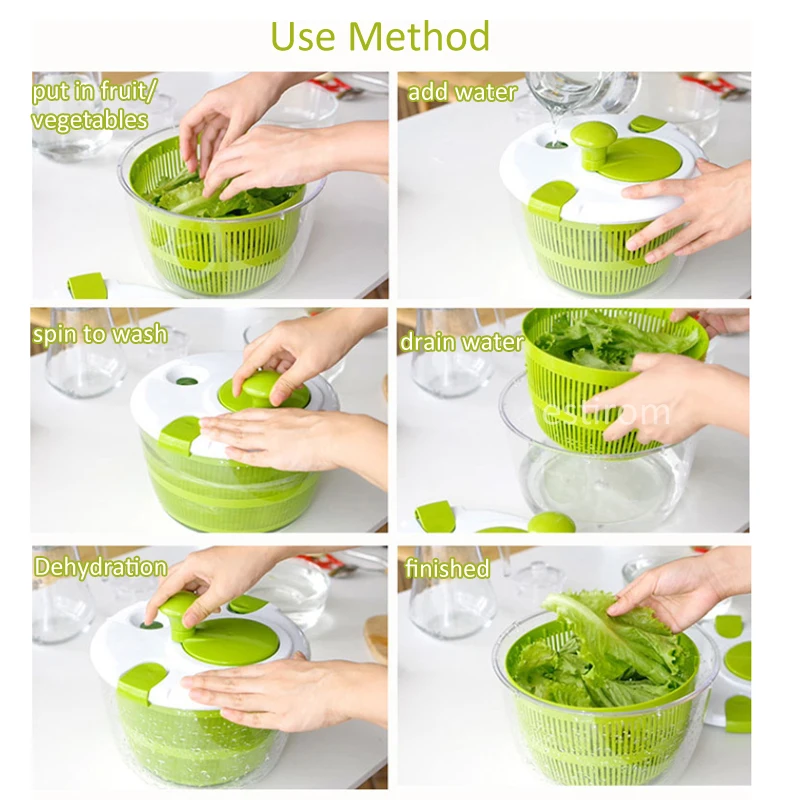 Press Type Salad Spinner with Bowl Vegetable Washer Dryer Dishwasher Safe  Lettuce Cleaner and Dryer Handheld Vegetable Washer - AliExpress