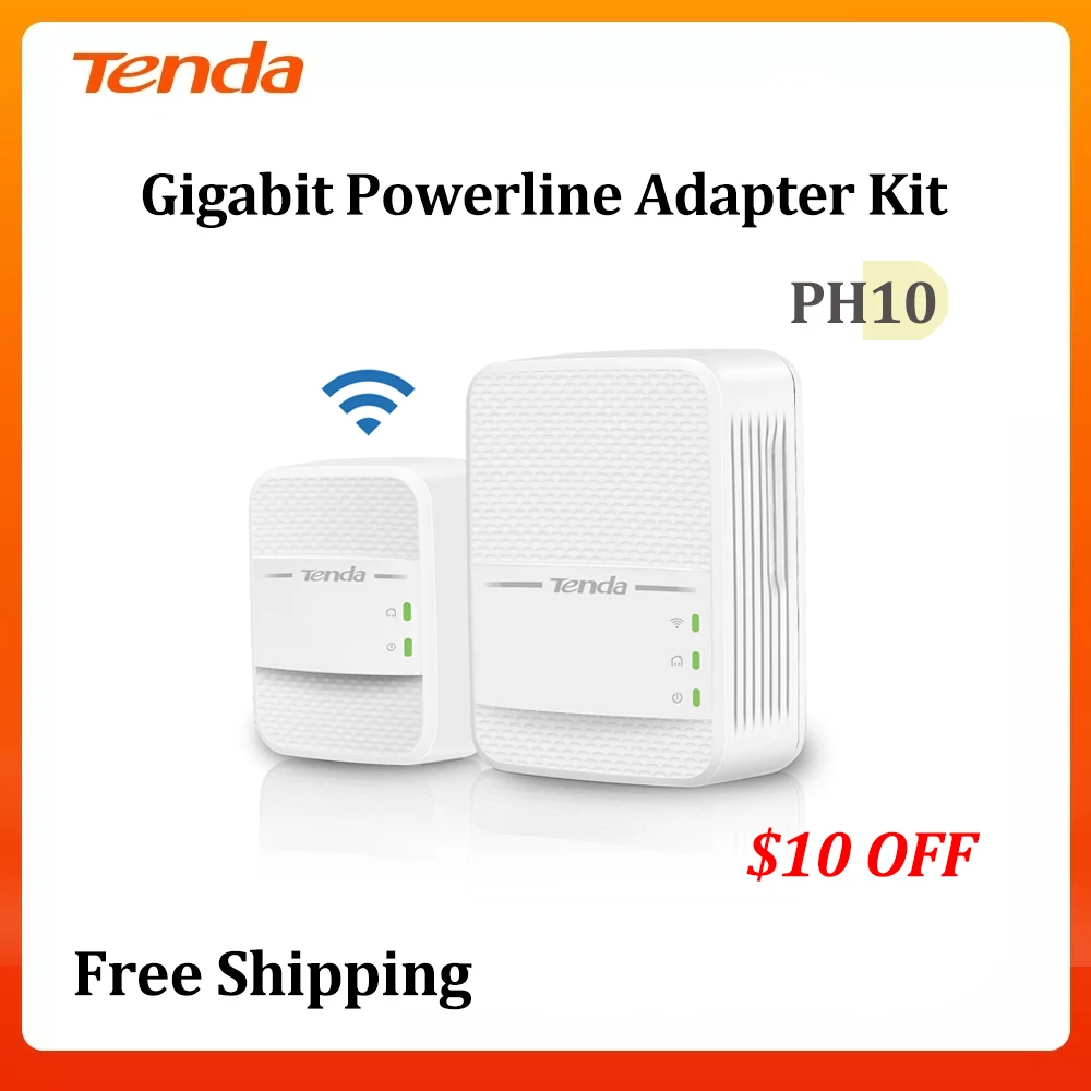 Tenda PH10 Беспроводной ПЛК Wi-Fi 2 4 ГГц/5 ГГц двухдиапазонный комплект адаптера линии