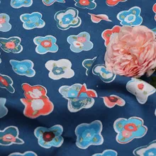 Натуральная чистая льняная ткань красивая четырехлистная Цветочная печать tissu высококачественная одежда платье куртка осенняя и зимняя ткань