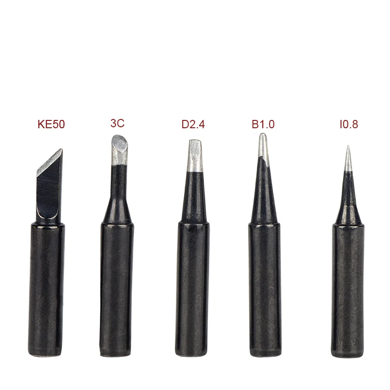 JCD 5PCS/Lot Soldering Iron Tips KE50 3C D2.4 B1.0 I0.8 900M Silver Black Copper Electric Soldering Iron Head For 908S 908 8898 pipeliner hood Welding & Soldering Supplies