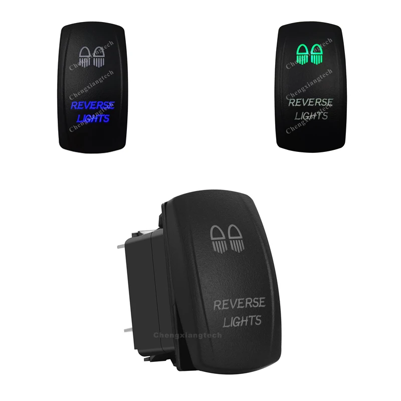 Up Green & Down Blue Led Light Rocker Switch - Reverse Lights - 3 Pin ...