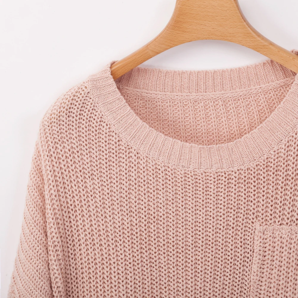 Plus Size Women Casual Baggy O Neck Pullover Ladies Full Sleeve Long Knitted Sweater Autumn Winter Clothes Pull Femme Nouveaute