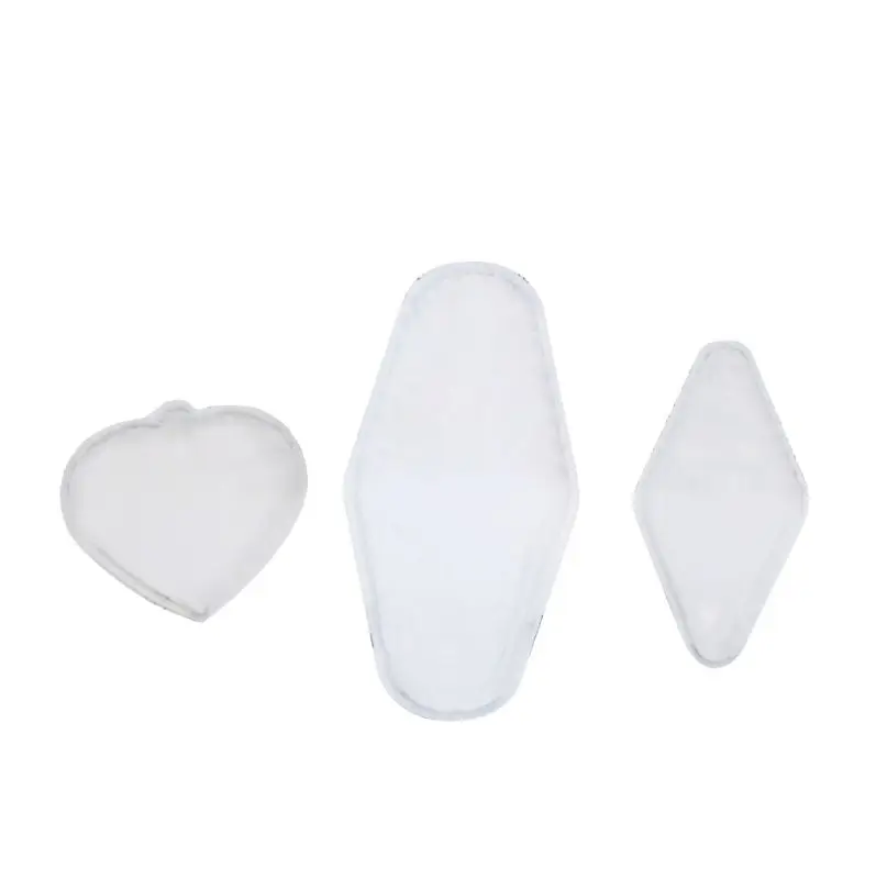 

3Pcs Handmade Heart Rhombic Dog Tag Pendant Silicone Mold With Hole Jewelry Tool U4LE