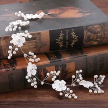 Benevolence Вэнь кружевной цветок невесты ручной работы жемчужный ободок для волос головной убор свадебное платье аксессуары лента для волос аксессуары для невесты