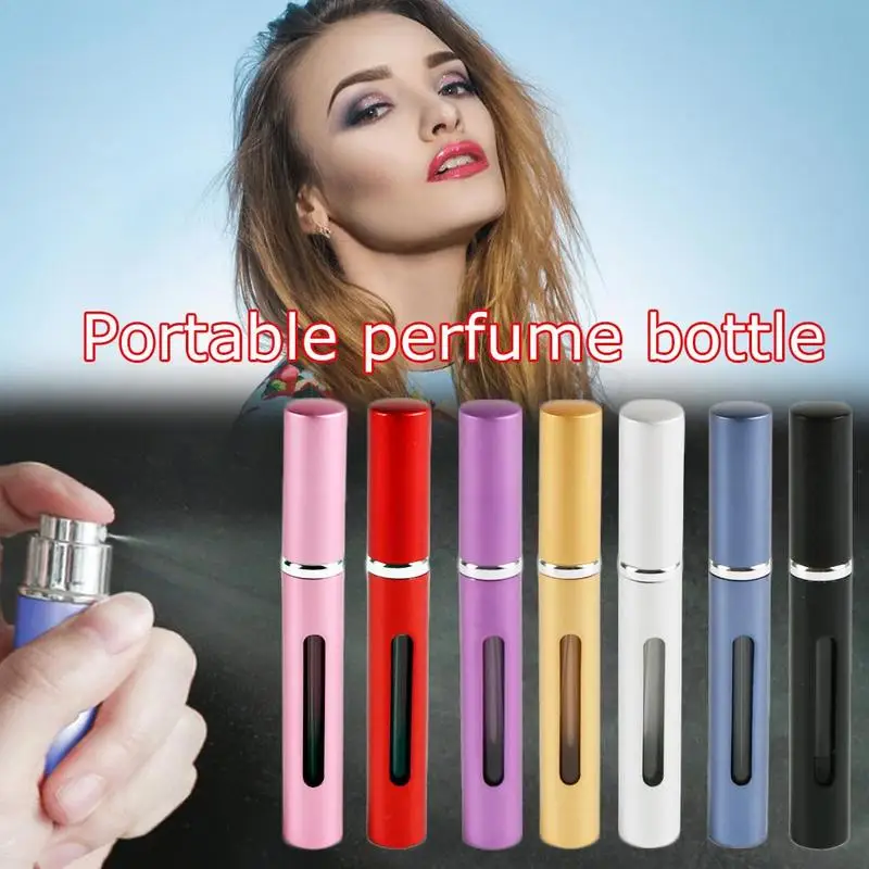 

5ml Mini Portable Perfume Dispensing Bottle Refillable Perfume Spray Box For Travel Pump Case Empty Cosmetic Containers