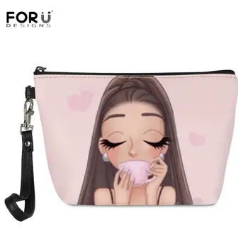 

FORUDESIGNS Printing Pink Girls Cosmetic Organizer Bag Beauty Case Travel Toiletry Bag for Ladies Waterproof Women Makeup Bag
