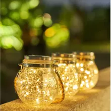 Современный водонепроницаемый светодиодный светильник со стеклянным шаром, теплый белый, холодный белый солнечный светильник для наружной террасы, сада, Рождественского украшения