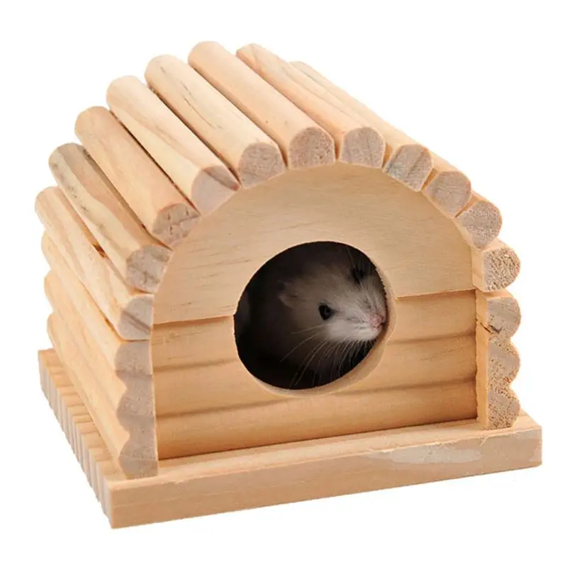 Деревянный домик для хомяка, игрушечное гнездо, тренировочный домик для хомяка, песчаника, маленькое животное C63B