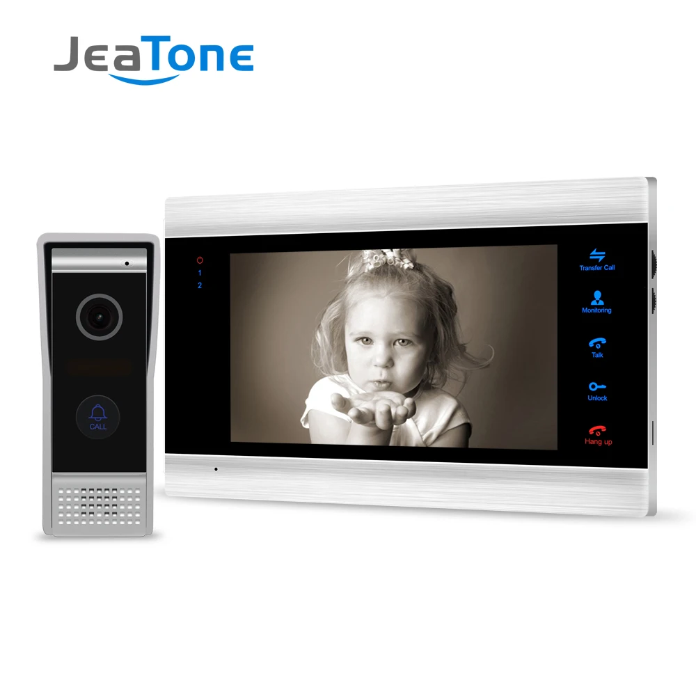 JeaTone 7\ Color Analog 2 Wire Video Door Phone Doorbell Intercom System 1200TVL High Resolution Home Security Alarm System