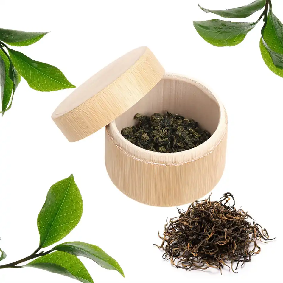Mini Round Bamboo Tea Box Maccha Storage Box Canister Column Tea Jar Caddy Storage Case Handmade Organizer