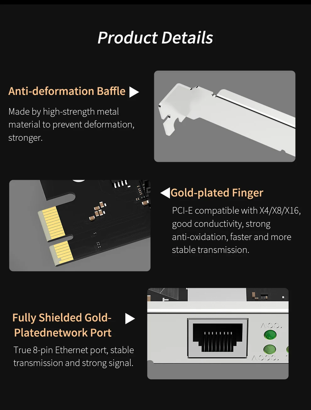 wireless network adapter comfast Game PCIE Card 2500Mbps Gigabit Network Card 10/100/1000Mbps RTL8125B RJ45 Wired Computer PCI-E 2.5G Network Adapter LAN wifi adapter for laptop